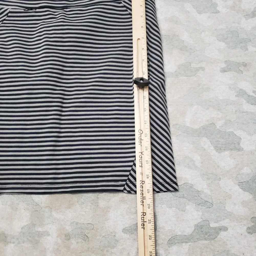 Toad&Co Mini Skirt Womens Medium Gray Stretch Pull On Striped